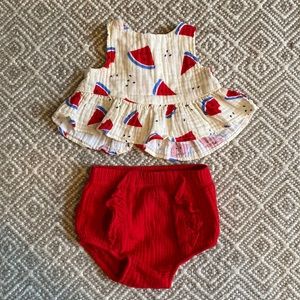 Cat and Jack Baby Watermelon Tank and Red Bloomers